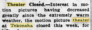 Riviera Theater - 15 Jul 1923 Closed